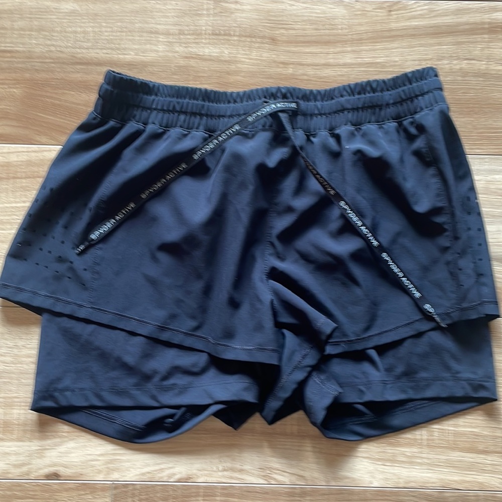 Spider Active Layered Athletic Active Shorts Black - image 2